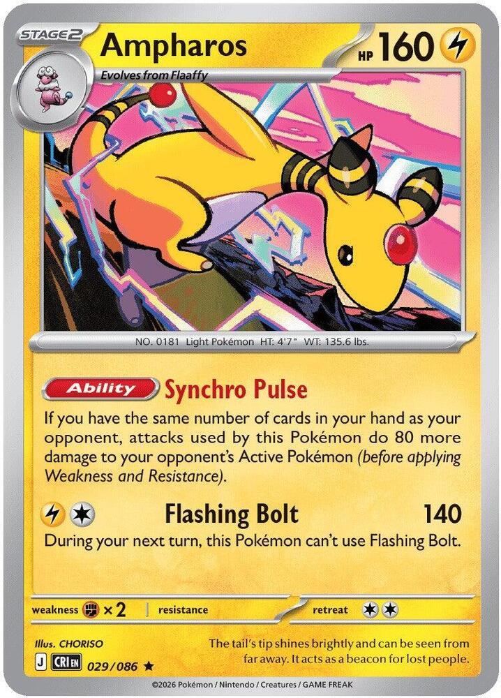 Chaos Rising Ampharos [Holo] Pokémon card